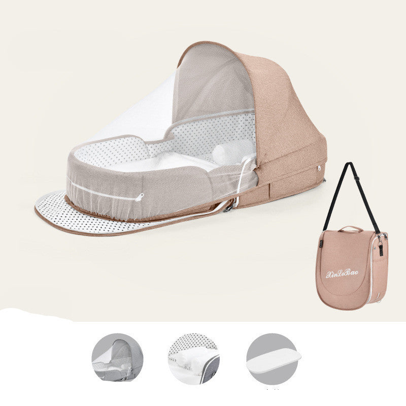Baby Crib Multifunctional Folding Newborn Nest Toddler Bed Portable Sun Protection Mosquito Net Infant Camping Bed Travel Cot PureLittleBloom.Co