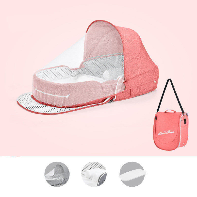 Baby Crib Multifunctional Folding Newborn Nest Toddler Bed Portable Sun Protection Mosquito Net Infant Camping Bed Travel Cot PureLittleBloom.Co
