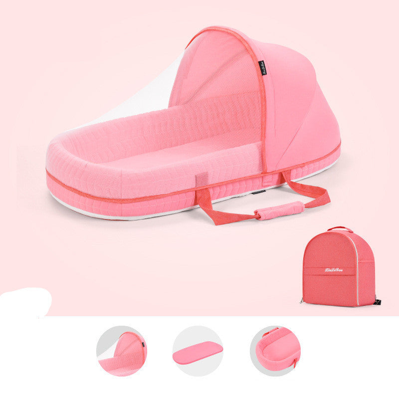 Baby Crib Multifunctional Folding Newborn Nest Toddler Bed Portable Sun Protection Mosquito Net Infant Camping Bed Travel Cot PureLittleBloom.Co