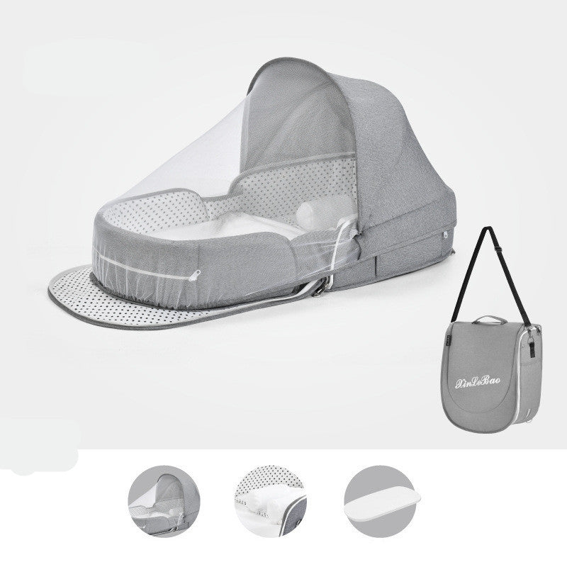 Baby Crib Multifunctional Folding Newborn Nest Toddler Bed Portable Sun Protection Mosquito Net Infant Camping Bed Travel Cot PureLittleBloom.Co