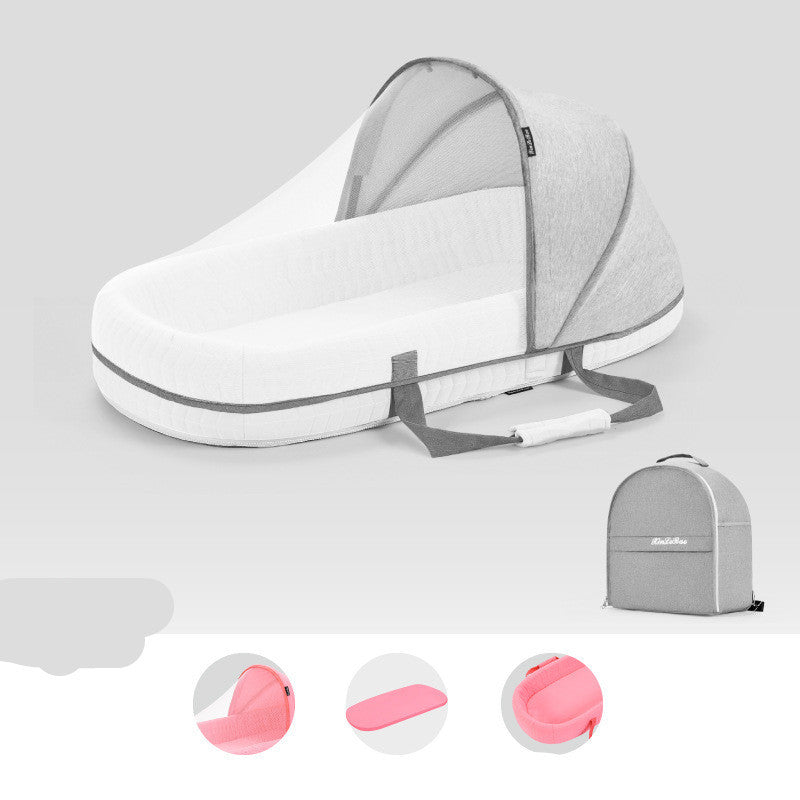 Baby Crib Multifunctional Folding Newborn Nest Toddler Bed Portable Sun Protection Mosquito Net Infant Camping Bed Travel Cot PureLittleBloom.Co