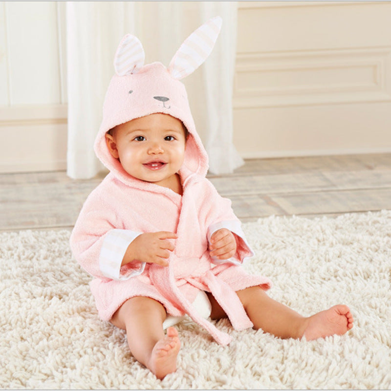 Cartoon Cute Animal Modeling Baby Bath Towels Baby Bathrobes Cotton Children's Bathrobes Baby Hooded PureLittleBloom.Co