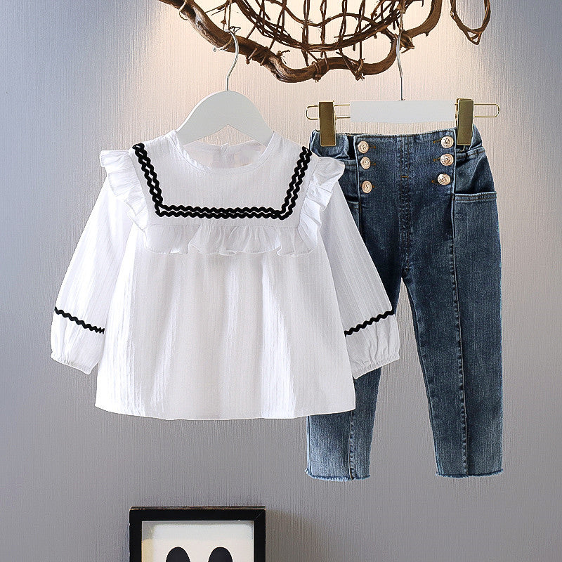 Girls Spring And Autumn Clothes Jeans Girls New Style PureLittleBloom.Co