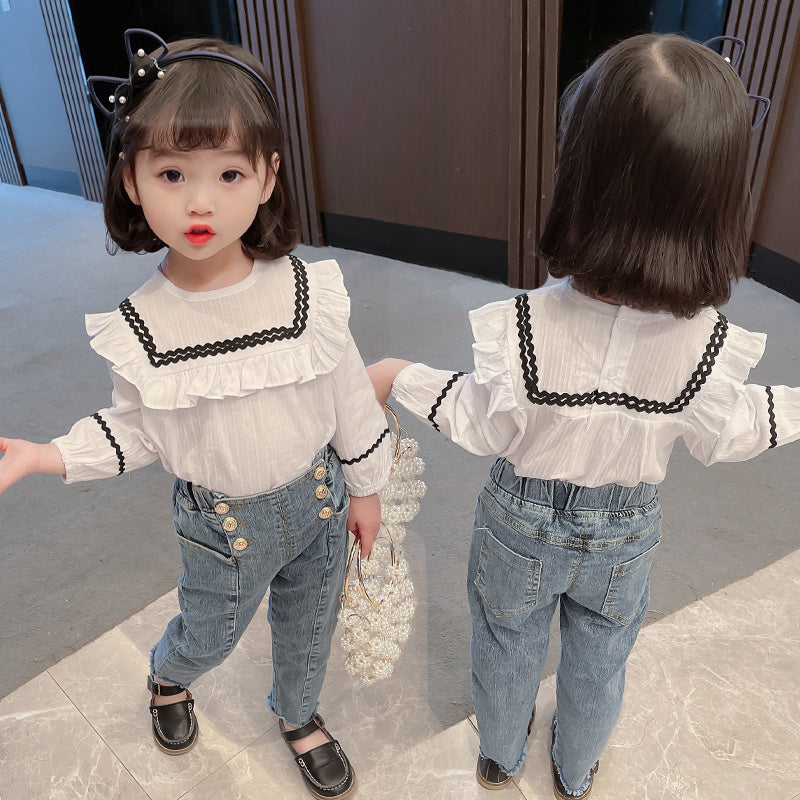 Girls Spring And Autumn Clothes Jeans Girls New Style PureLittleBloom.Co