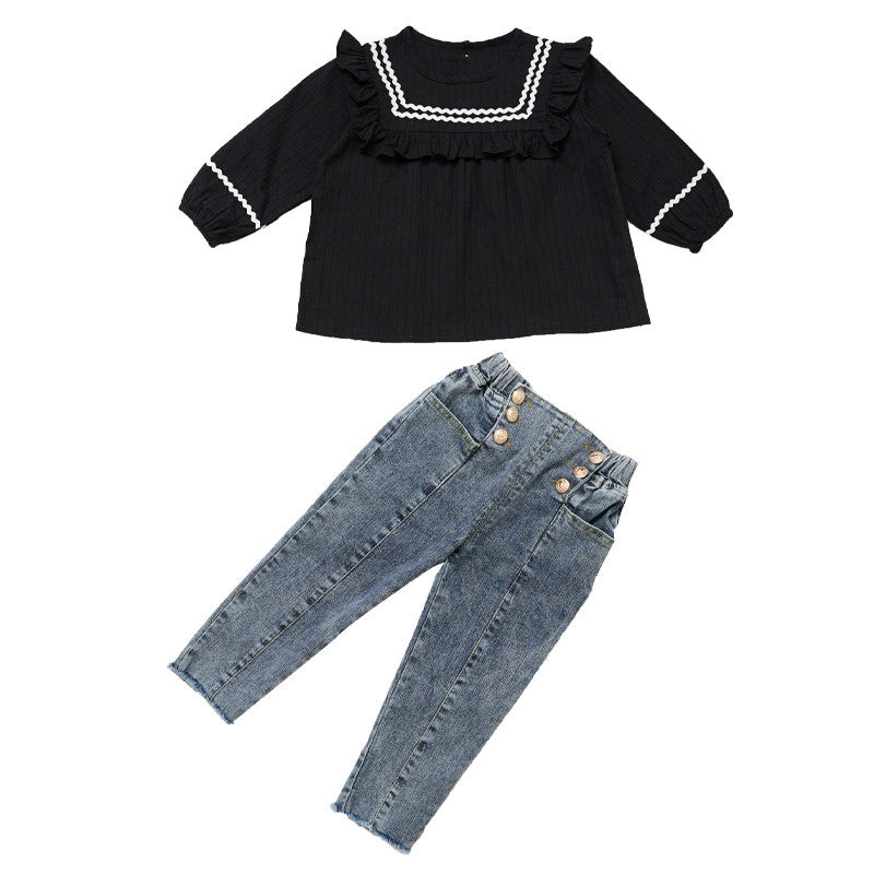 Girls Spring And Autumn Clothes Jeans Girls New Style PureLittleBloom.Co