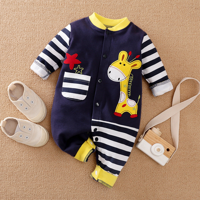 Baby Romper Romper Newborn Long-sleeved Romper Spring And Autumn Summer Cotton Baby Clothes PureLittleBloom.Co