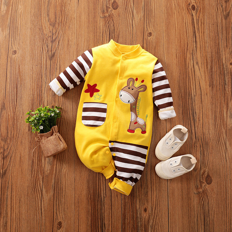 Baby Romper Romper Newborn Long-sleeved Romper Spring And Autumn Summer Cotton Baby Clothes PureLittleBloom.Co