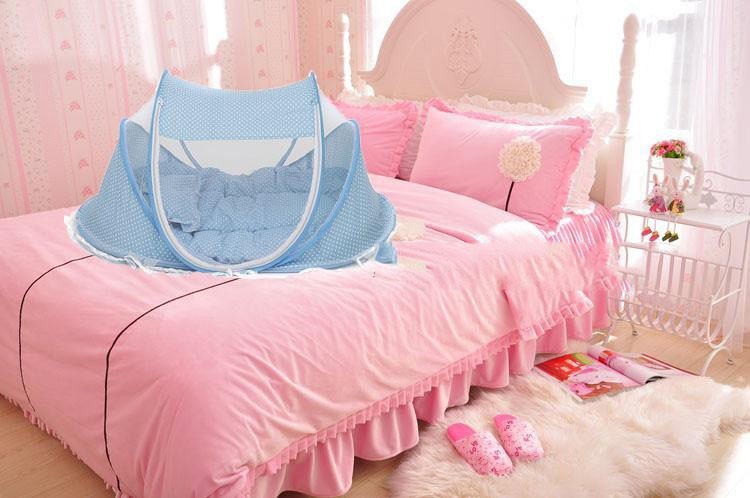 Foldable  Baby Bed Net With Pillow Net 2pieces Set PureLittleBloom.Co