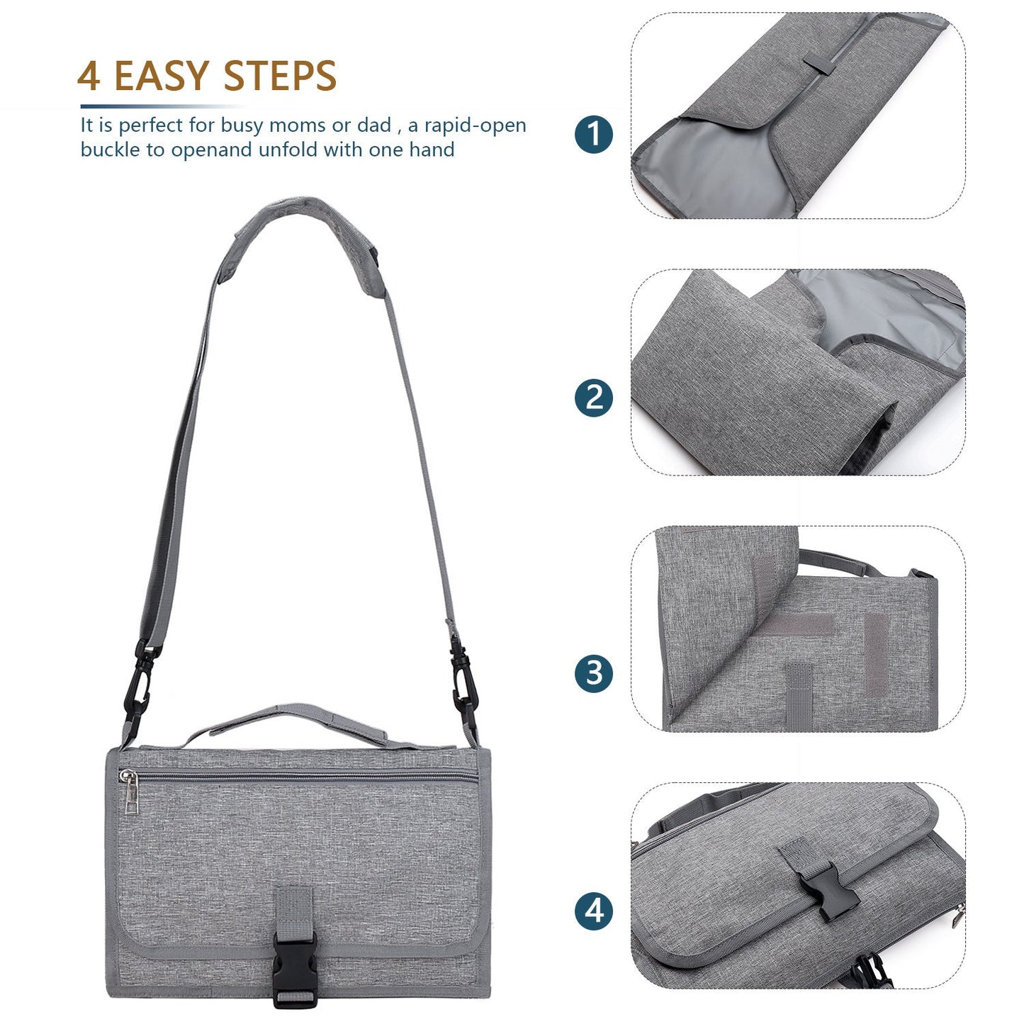 Folding Waterproof Portable Baby Diaper Pad PureLittleBloom.Co