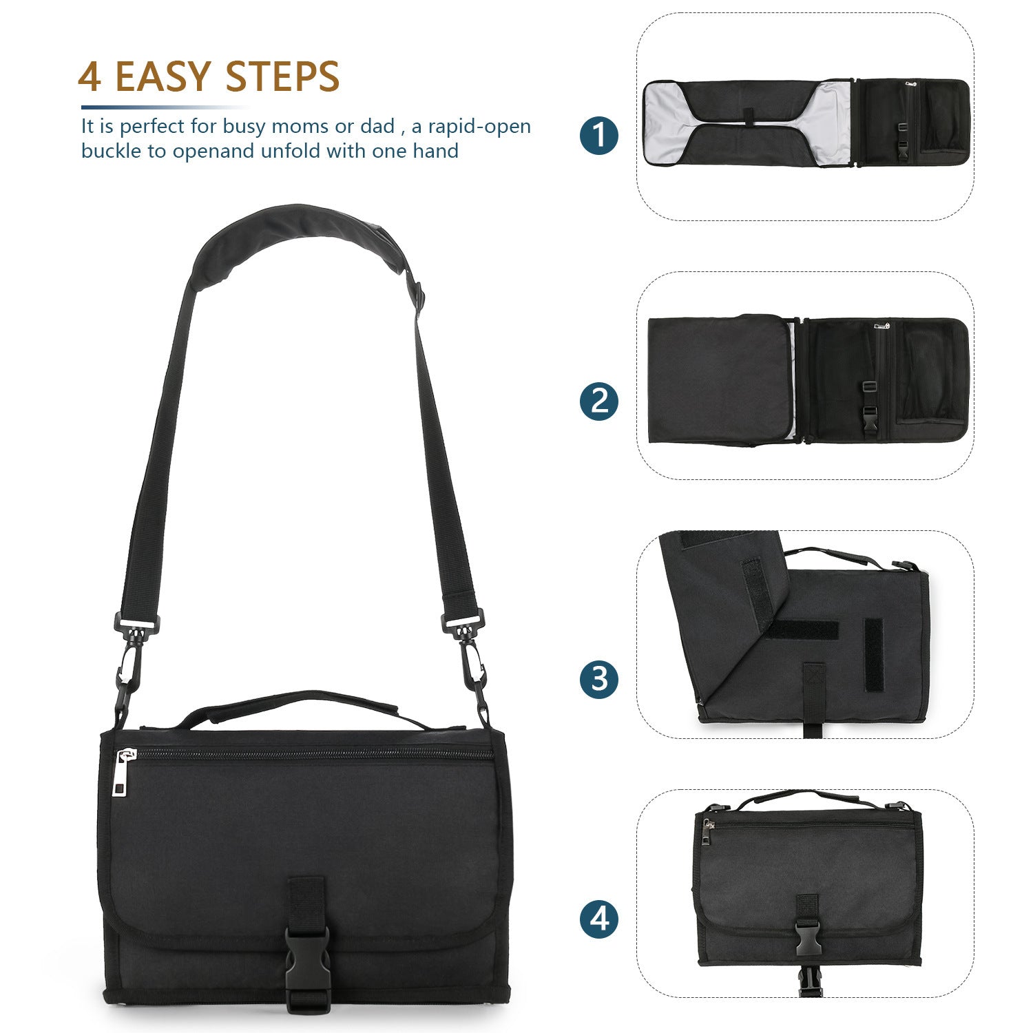 Folding Waterproof Portable Baby Diaper Pad PureLittleBloom.Co