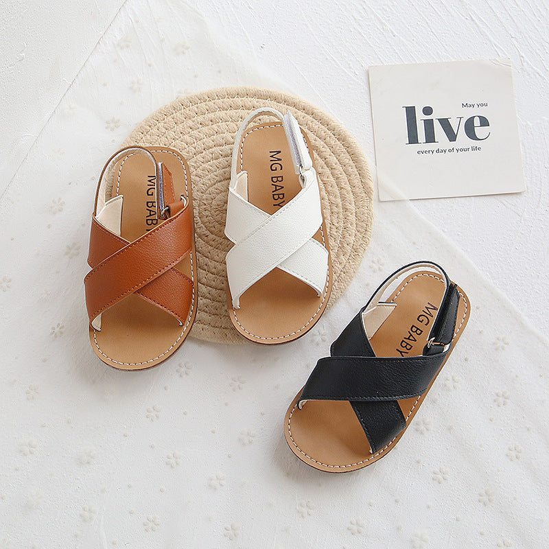 Older kids cross slip sandals PureLittleBloom.Co