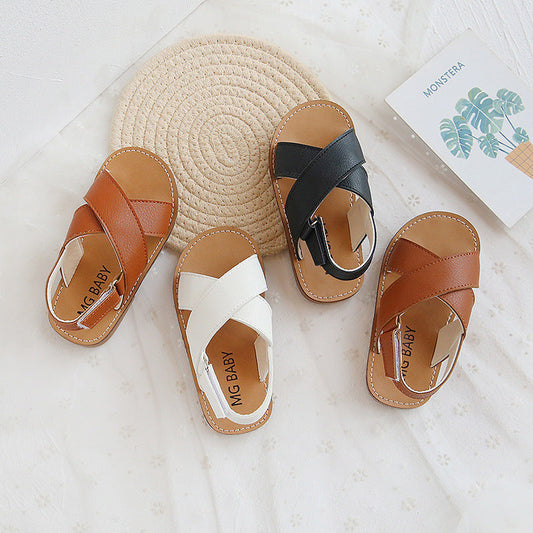 Older kids cross slip sandals PureLittleBloom.Co