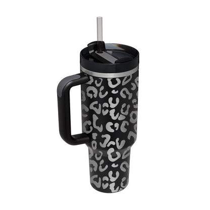 40 Oz Tumbler With Handle Straw Insulated, Stainless Steel Spill Proof Vacuum Coffee Cup Tumbler With Lid Tapered Mug Gifts For Valentine Lover Suitable For Car Gym Office Travel PureLittleBloom.Co