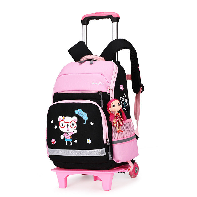 Korean Detachable Trolley  Bag For Elementary School Students PureLittleBloom.Co