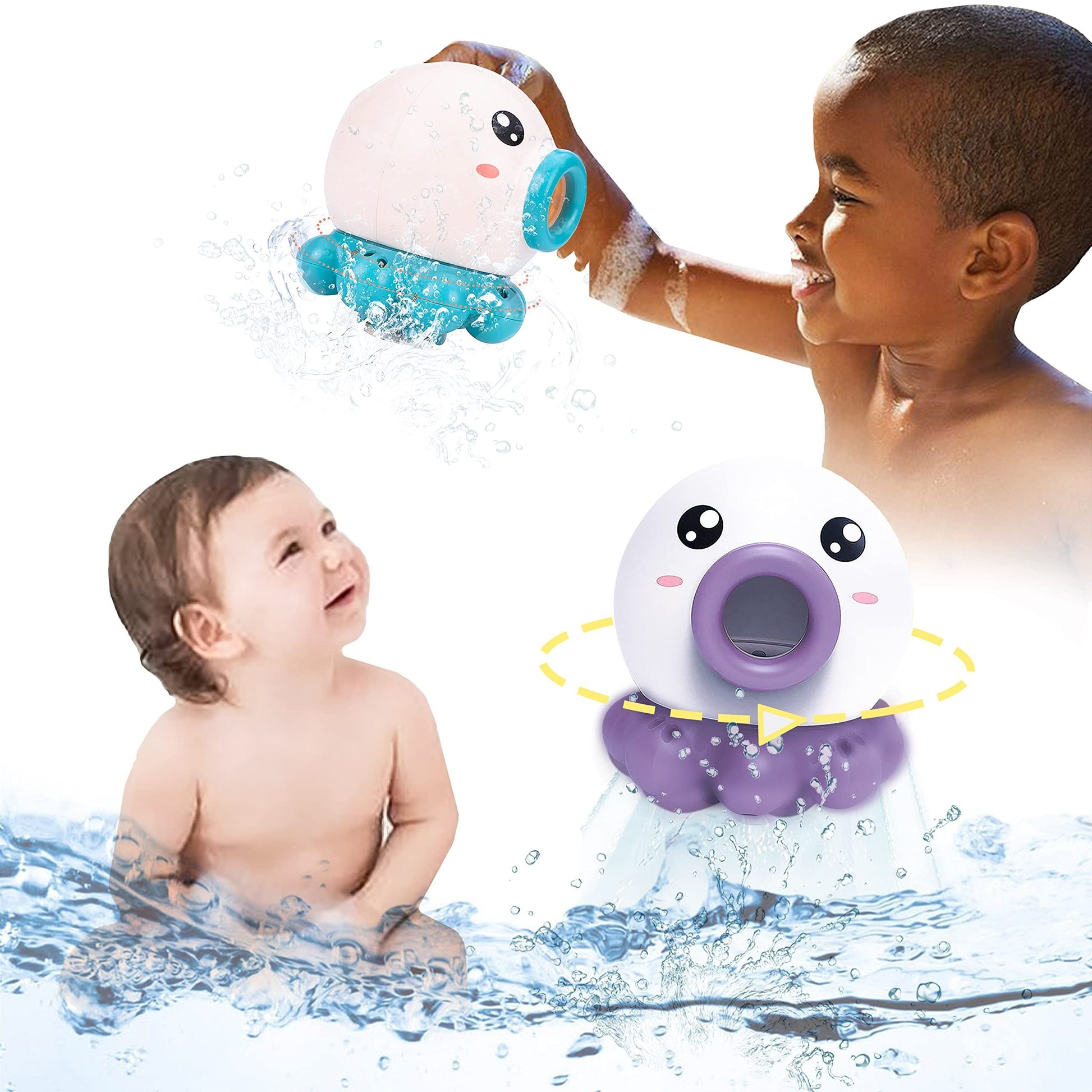 Octopus Fountain Bath Toy Water Jet Rotating Shower Bathroom Toy Summer Water Toys Sprinkler Beach Toys Kids Water Toys PureLittleBloom.Co
