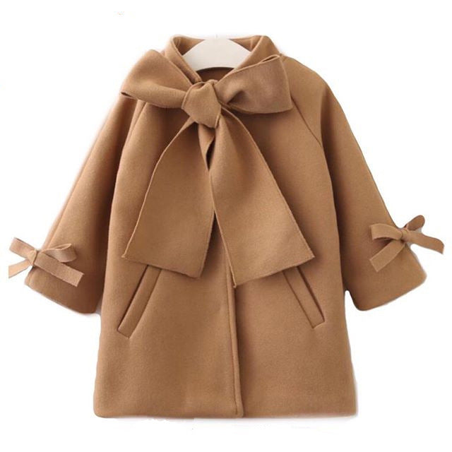 Girls long woolen coat PureLittleBloom.Co