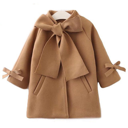 Girls long woolen coat PureLittleBloom.Co