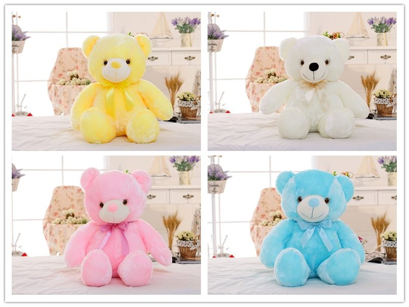 Creative Light Up LED Teddy Bear Stuffed Animals Plush Toy Colorful Glowing Christmas Gift For Kids Pillow PureLittleBloom.Co