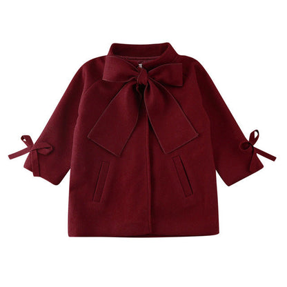 Girls long woolen coat PureLittleBloom.Co
