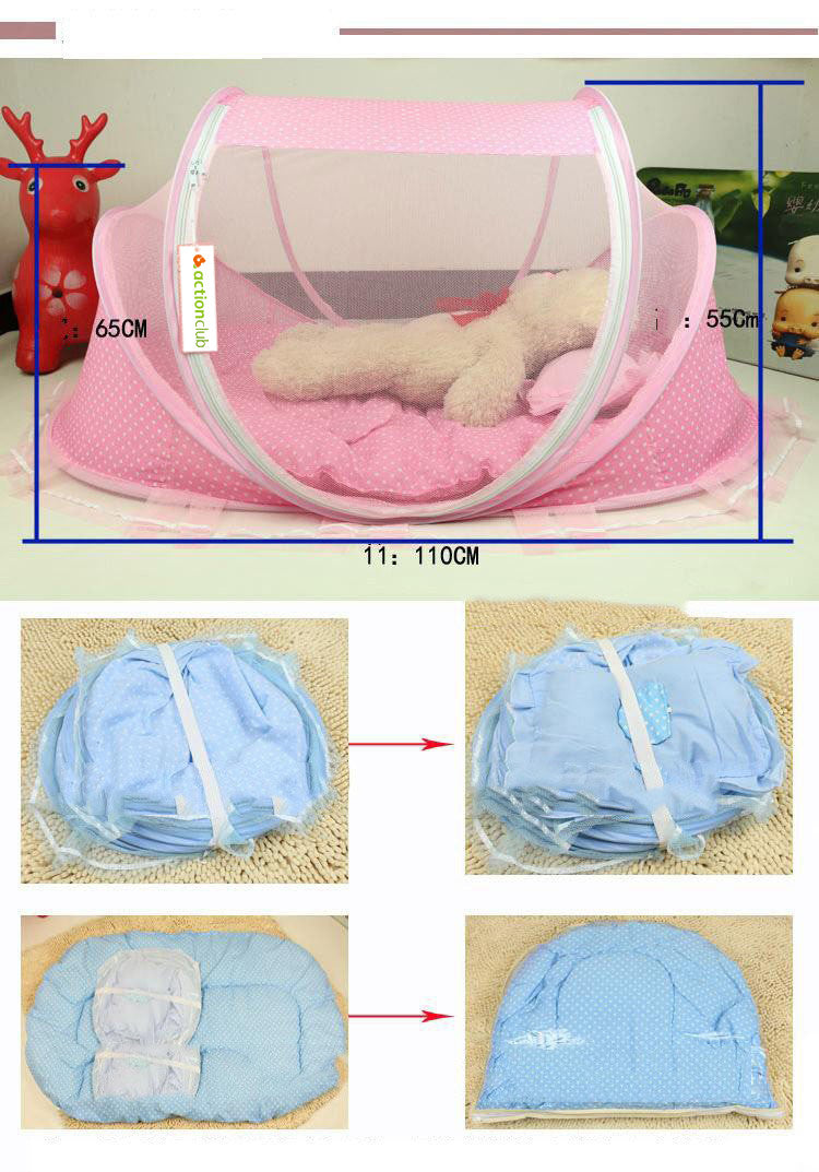 Foldable  Baby Bed Net With Pillow Net 2pieces Set PureLittleBloom.Co