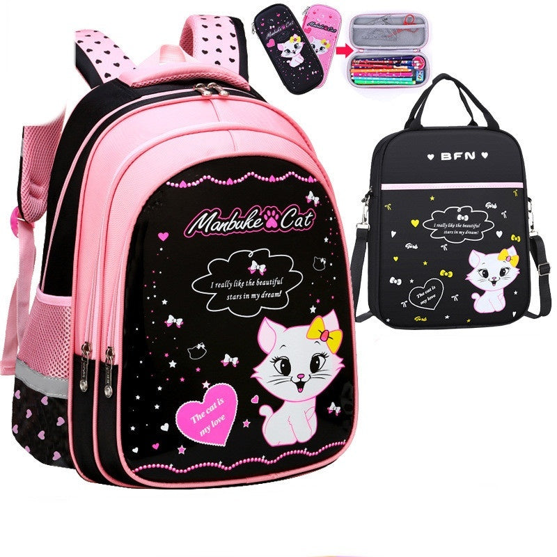 Kids School Cute Cat Print Backpack PureLittleBloom.Co