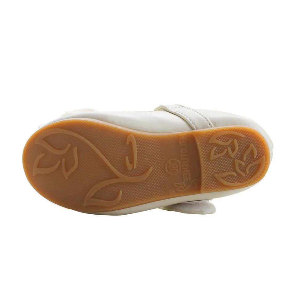 Princess Shoes Girls' Pearl Bow Leather Shoes Wedding Shoes PureLittleBloom.Co