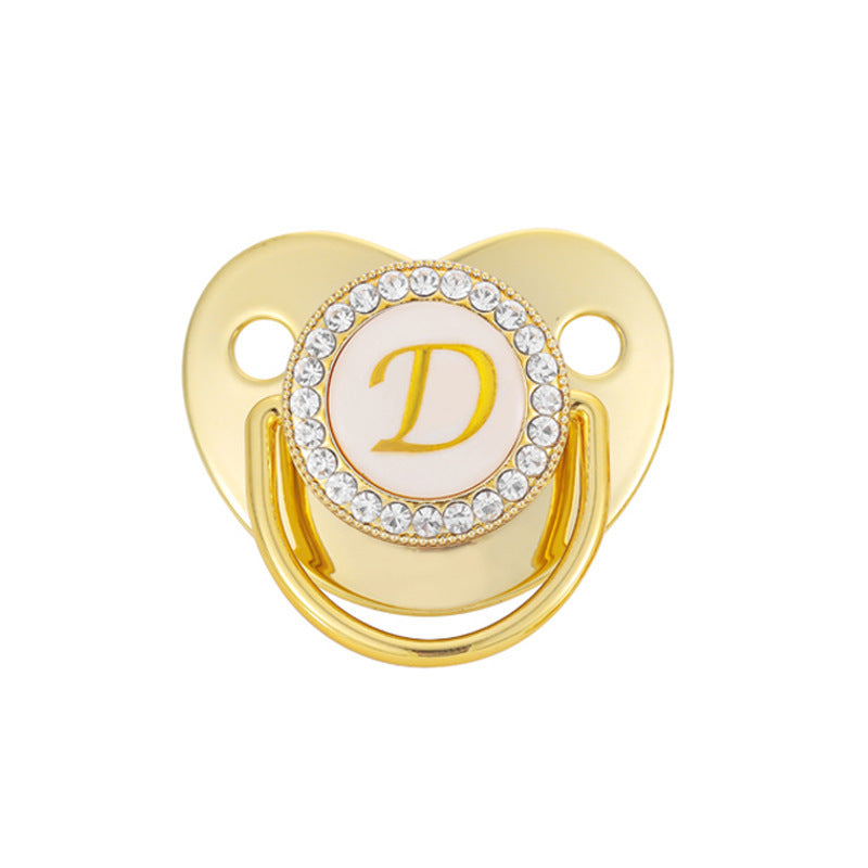 Baby Gold 26 Letter Soothing Pacifier PureLittleBloom.Co