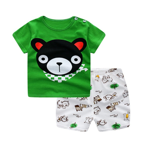 Cartoon Clothing Baby Boy Summer Clothes T-shirt Baby Girl Casual Clothing Sets PureLittleBloom.Co