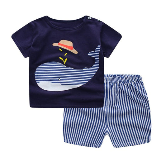 Cartoon Clothing Baby Boy Summer Clothes T-shirt Baby Girl Casual Clothing Sets PureLittleBloom.Co