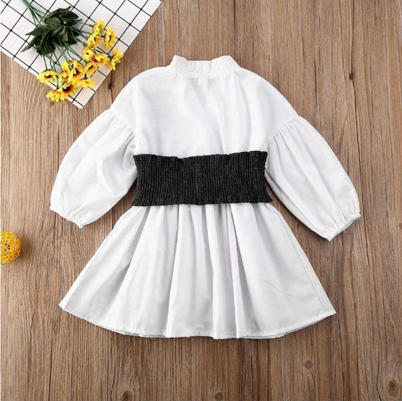 Kids Baby Irls Clothes White A-Line Shirt Dress For Irl PureLittleBloom.Co