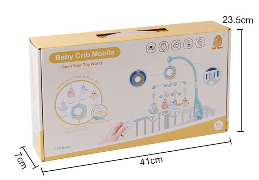 Baby Rattles Crib Mobiles Toy Holder Rotating Mobile Bed Bell Musical Box Projection Newborn Infant Baby Boy Toys PureLittleBloom.Co