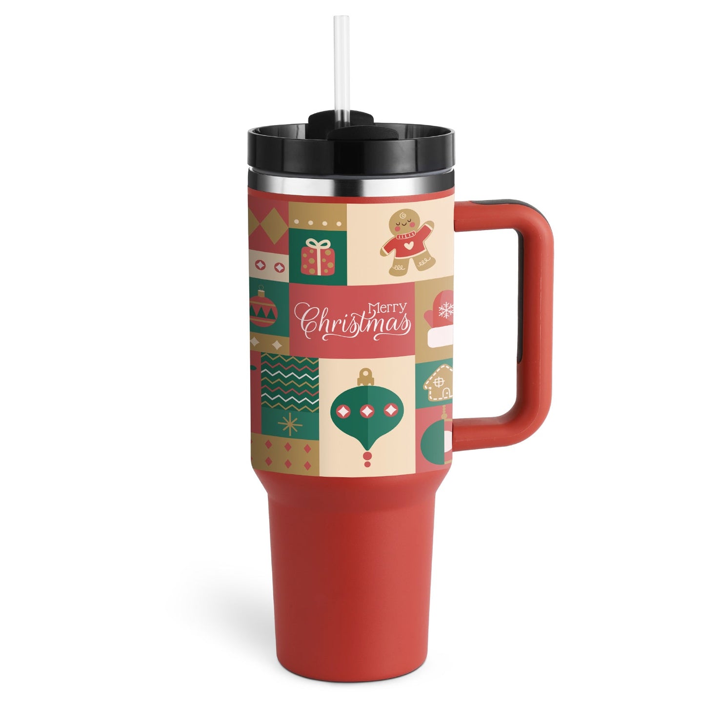 40 Oz Tumbler With Handle Straw Insulated, Stainless Steel Spill Proof Vacuum Coffee Cup Tumbler With Lid Tapered Mug Gifts For Valentine Lover Suitable For Car Gym Office Travel PureLittleBloom.Co