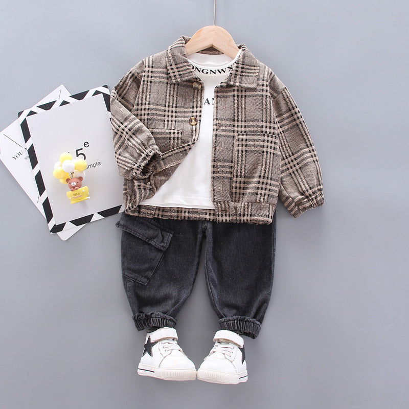 Baby boy long sleeve plaid suit PureLittleBloom.Co