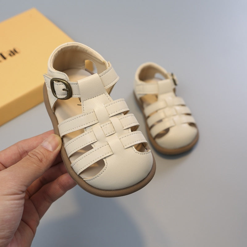 Girls' Closed Toe Children's Shoes Toddler Shoes Woven Hollowed Roman Shoes PureLittleBloom.Co