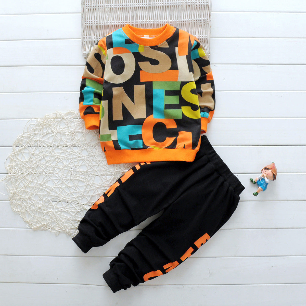 Spring children's clothing boy and girl suit two-piece cartoon sweater PureLittleBloom.Co