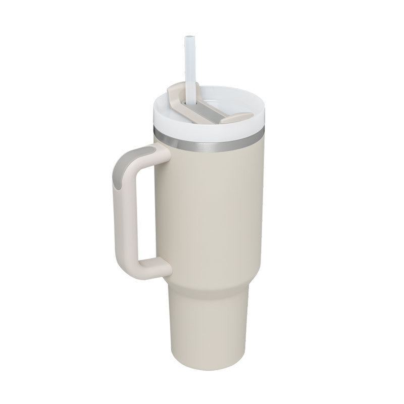 40 Oz Tumbler With Handle Straw Insulated, Stainless Steel Spill Proof Vacuum Coffee Cup Tumbler With Lid Tapered Mug Gifts For Valentine Lover Suitable For Car Gym Office Travel PureLittleBloom.Co