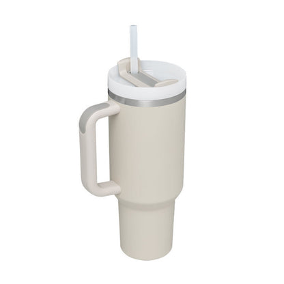 40 Oz Tumbler With Handle Straw Insulated, Stainless Steel Spill Proof Vacuum Coffee Cup Tumbler With Lid Tapered Mug Gifts For Valentine Lover Suitable For Car Gym Office Travel PureLittleBloom.Co