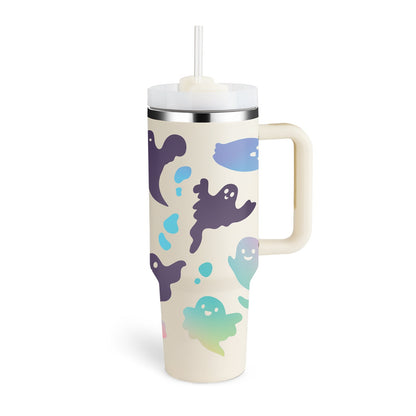 40 Oz Tumbler With Handle Straw Insulated, Stainless Steel Spill Proof Vacuum Coffee Cup Tumbler With Lid Tapered Mug Gifts For Valentine Lover Suitable For Car Gym Office Travel PureLittleBloom.Co
