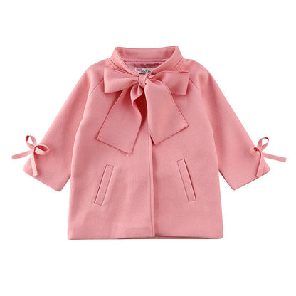 Girls long woolen coat PureLittleBloom.Co