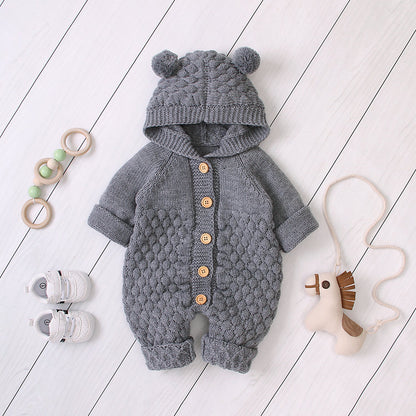 Hooded knitted jumpsuit PureLittleBloom.Co