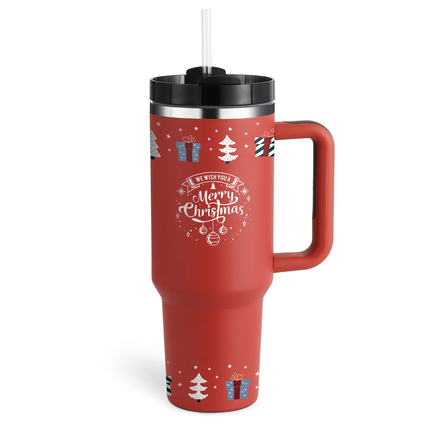 40 Oz Tumbler With Handle Straw Insulated, Stainless Steel Spill Proof Vacuum Coffee Cup Tumbler With Lid Tapered Mug Gifts For Valentine Lover Suitable For Car Gym Office Travel PureLittleBloom.Co