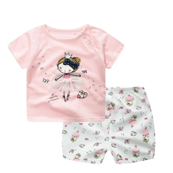 Cartoon Clothing Baby Boy Summer Clothes T-shirt Baby Girl Casual Clothing Sets PureLittleBloom.Co