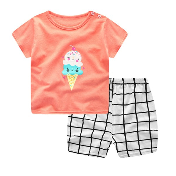 Cartoon Clothing Baby Boy Summer Clothes T-shirt Baby Girl Casual Clothing Sets PureLittleBloom.Co