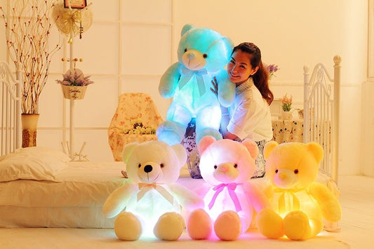Creative Light Up LED Teddy Bear Stuffed Animals Plush Toy Colorful Glowing Christmas Gift For Kids Pillow PureLittleBloom.Co