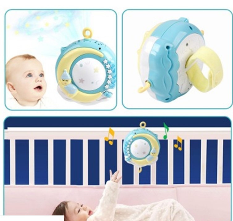 Baby Rattles Crib Mobiles Toy Holder Rotating Mobile Bed Bell Musical Box Projection Newborn Infant Baby Boy Toys PureLittleBloom.Co