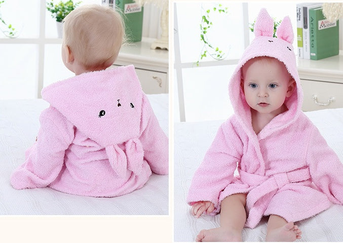 Cartoon Cute Animal Modeling Baby Bath Towels Baby Bathrobes Cotton Children's Bathrobes Baby Hooded PureLittleBloom.Co