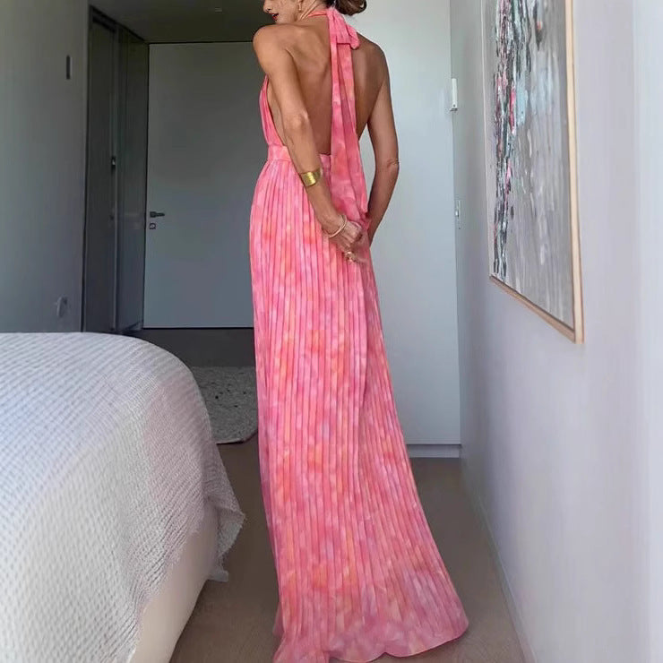 Women's Clothing Sexy Deep V Lace-up Backless Dress PureLittleBloom.Co