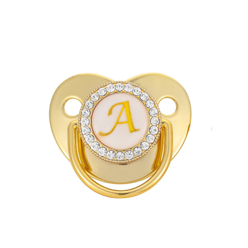 Baby Gold 26 Letter Soothing Pacifier PureLittleBloom.Co