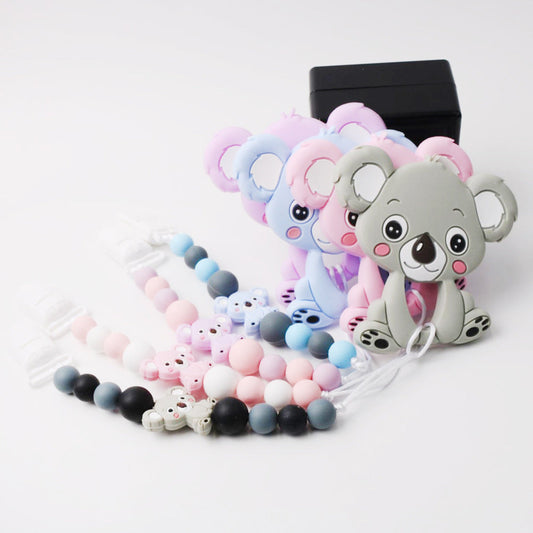 Silicone Koala Anti-drop Chain Teether Set PureLittleBloom.Co
