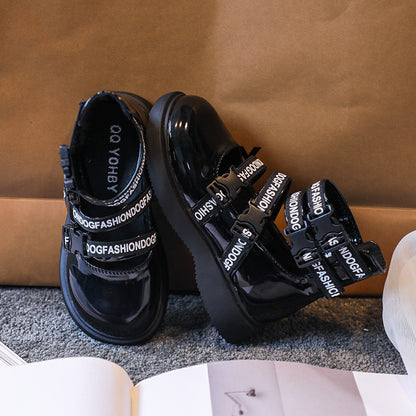 Korean Girl Middle Cut Leather Boots PureLittleBloom.Co